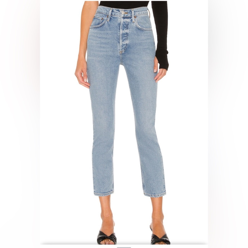 AGOLDE Riley High Rise Straight Crop Jeans -SHIVER 27